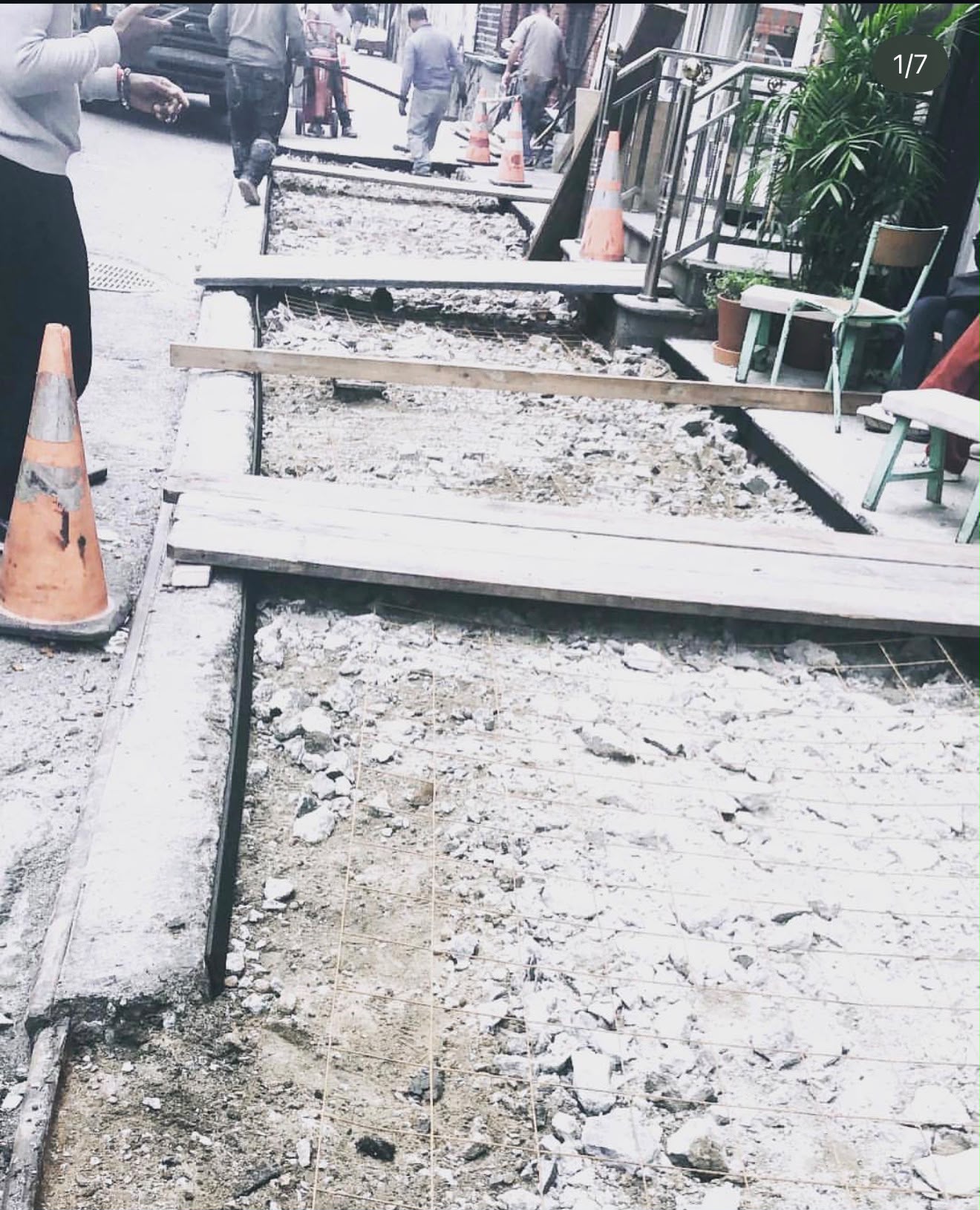 Sidewalk before concrete replacement